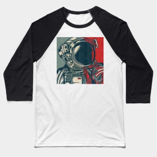 Space (Hope/Obama style, Shepard Fairey style) - Vintage space travel poster Baseball T-Shirt